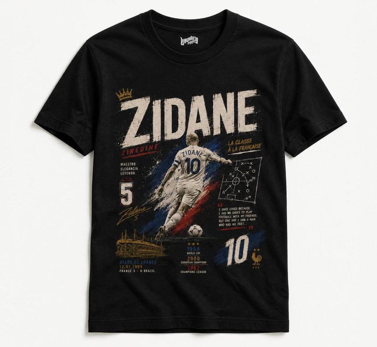 Zinedine Zidane Number 10 Football Legend T-Shirt