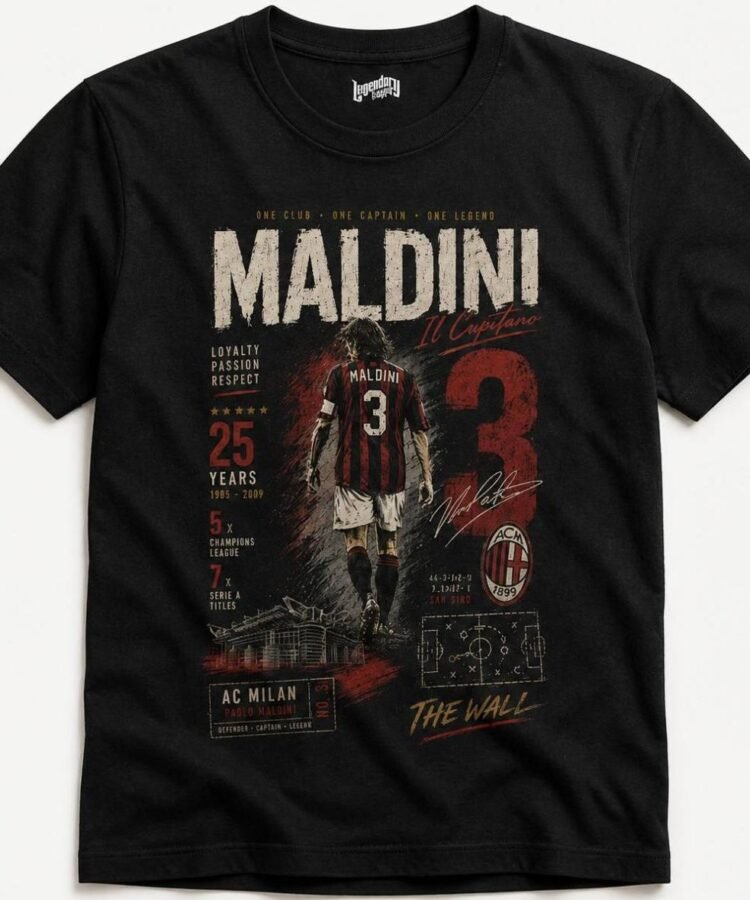 Paolo Maldini Number 3 Football Legend T-Shirt