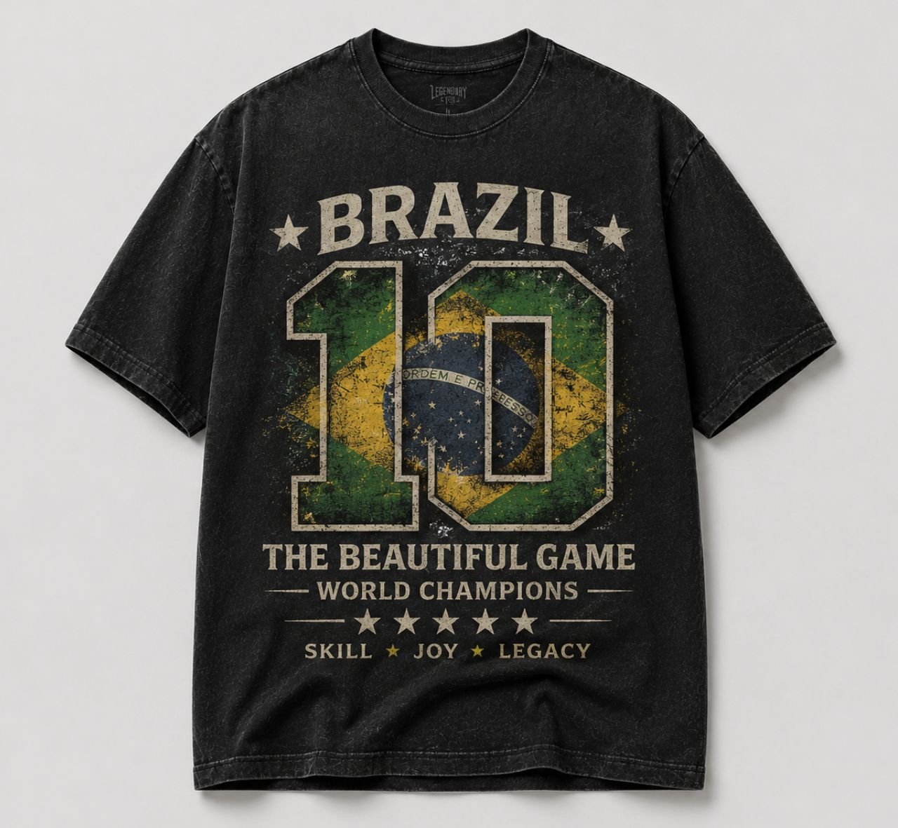 Brazil No.10 The Beautiful Game Football Fan T-Shirt