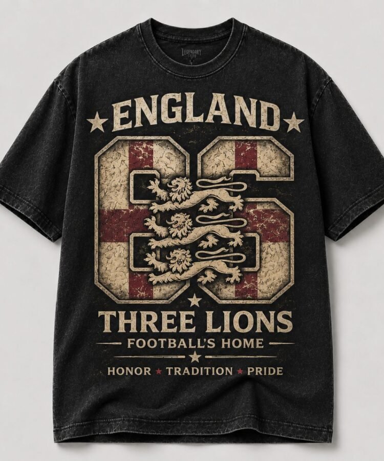 England 66 Three Lions Football Fan T-Shirt