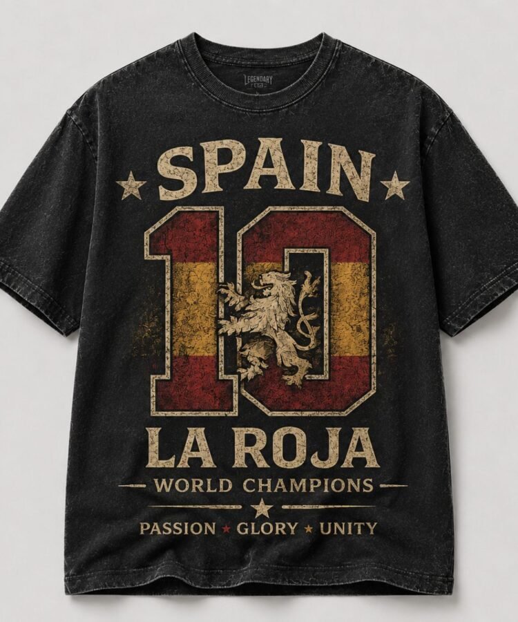 Spain 10 La Roja World Champions Football Fan T-Shirt